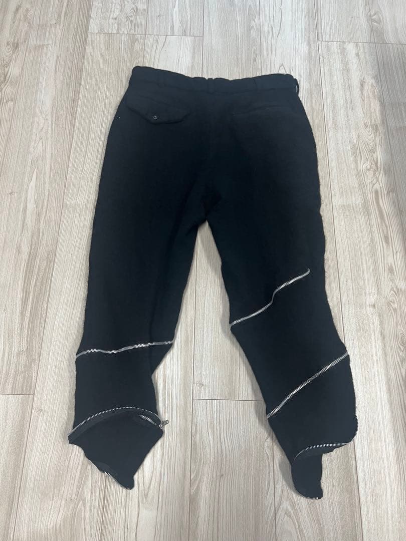 ブラック　コムデギャルソン　ウール　螺旋　パンツ　スパイラル　美品