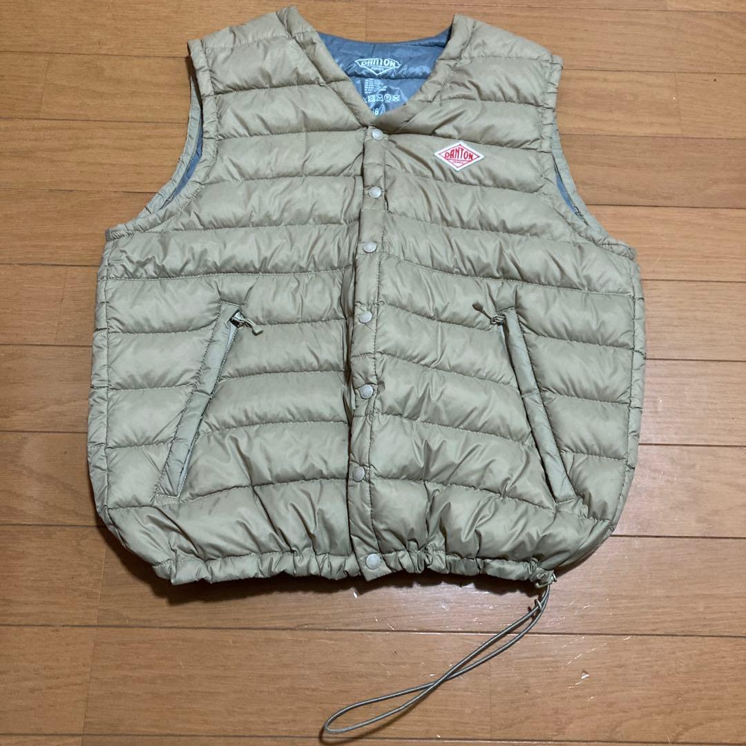 ダントン（DANTON）Vネックダウンベスト　ベージュ　36