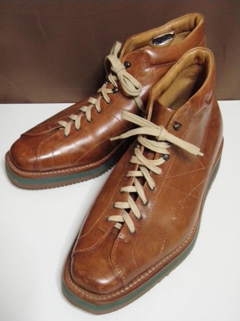 40 イタリア製 ダミアーノ キャッピーニ モンキー ブーツ レザー 革靴 茶