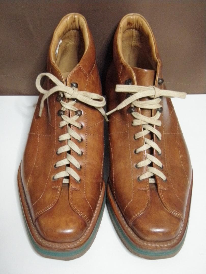 40 イタリア製 ダミアーノ キャッピーニ モンキー ブーツ レザー 革靴 茶