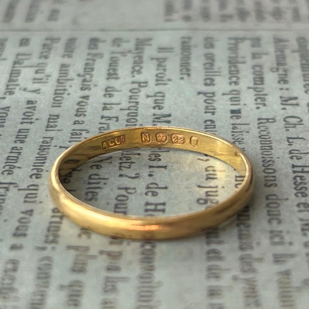 希少　イギリス　英国　アンティーク　22k 22金　バンドリング