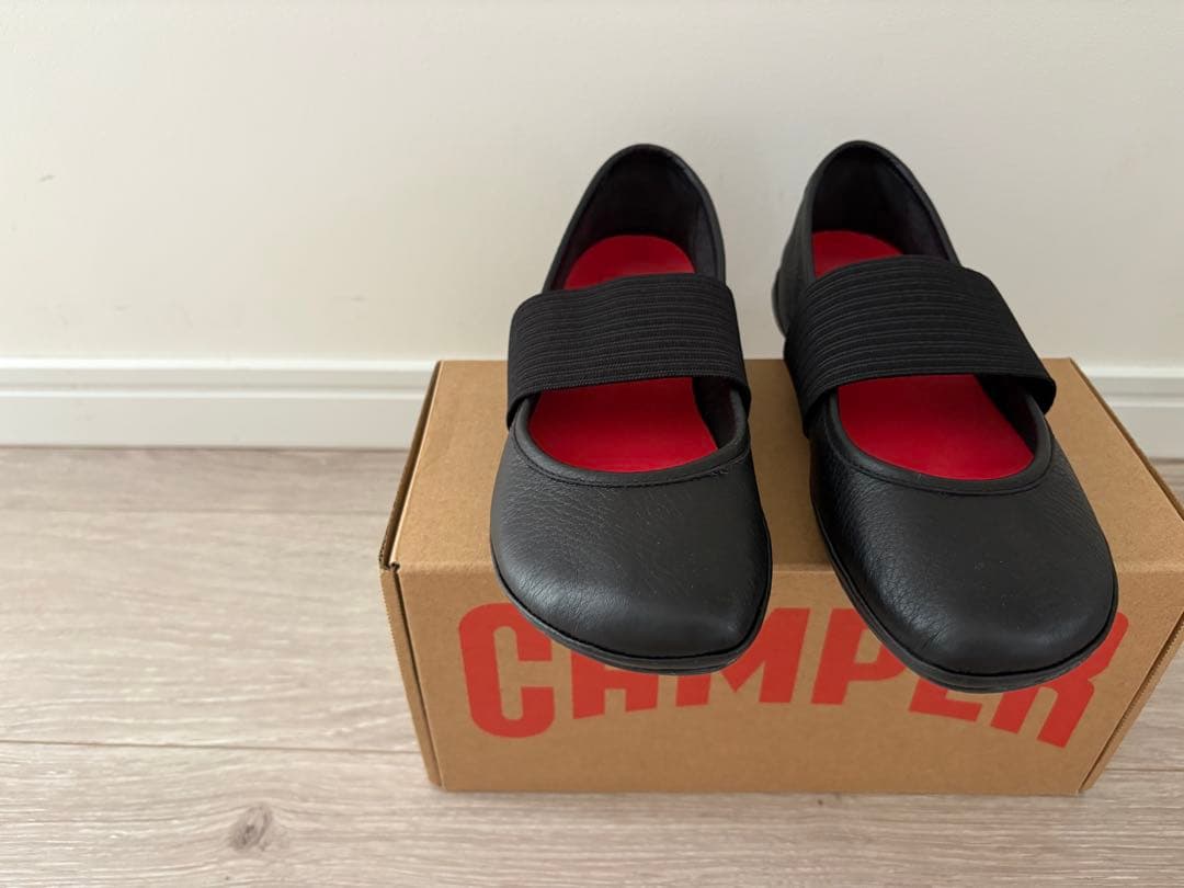 試着のみCAMPER Right Nina フラットシューズ ブラック 38