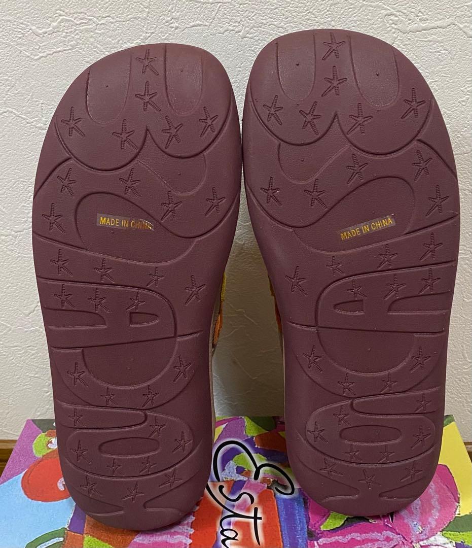 未使用estacion エスタシオン　お花モチーフシューズ　Lサイズ　ラスト1点