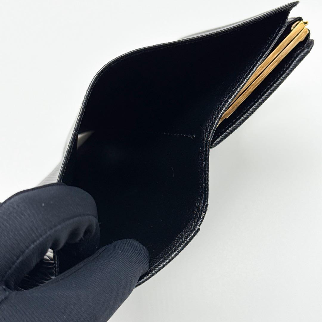 ルイヴィトン モノグラム ヴィエノワ 二つ折り財布 がま口 エピ 黒 財布