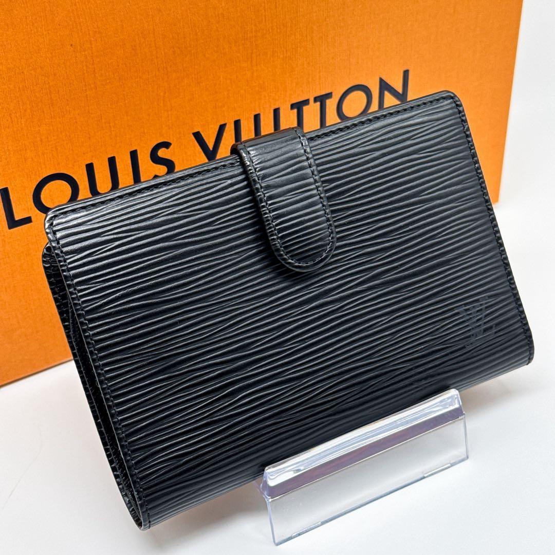 ルイヴィトン モノグラム ヴィエノワ 二つ折り財布 がま口 エピ 黒 財布