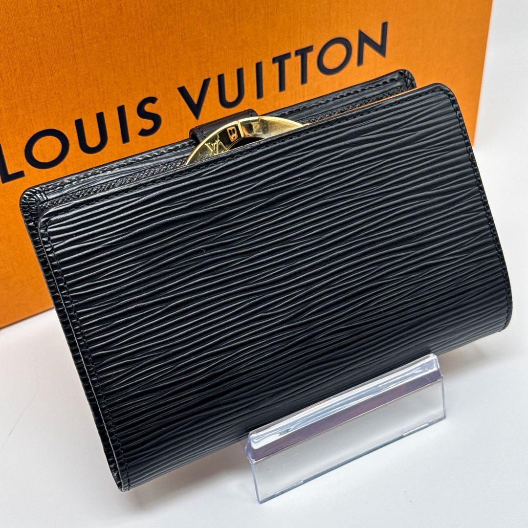ルイヴィトン モノグラム ヴィエノワ 二つ折り財布 がま口 エピ 黒 財布