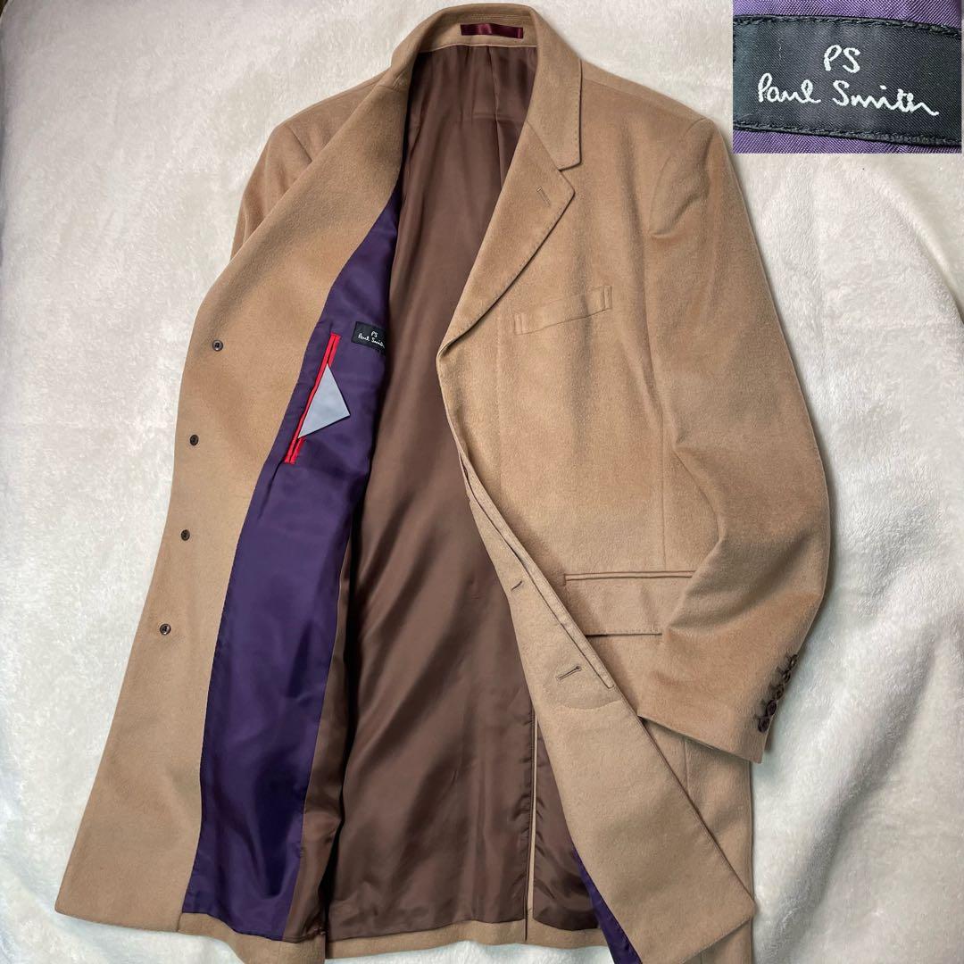 Paul Smith ポールスミス カシミヤ100 ベージュ ダブル チェスター