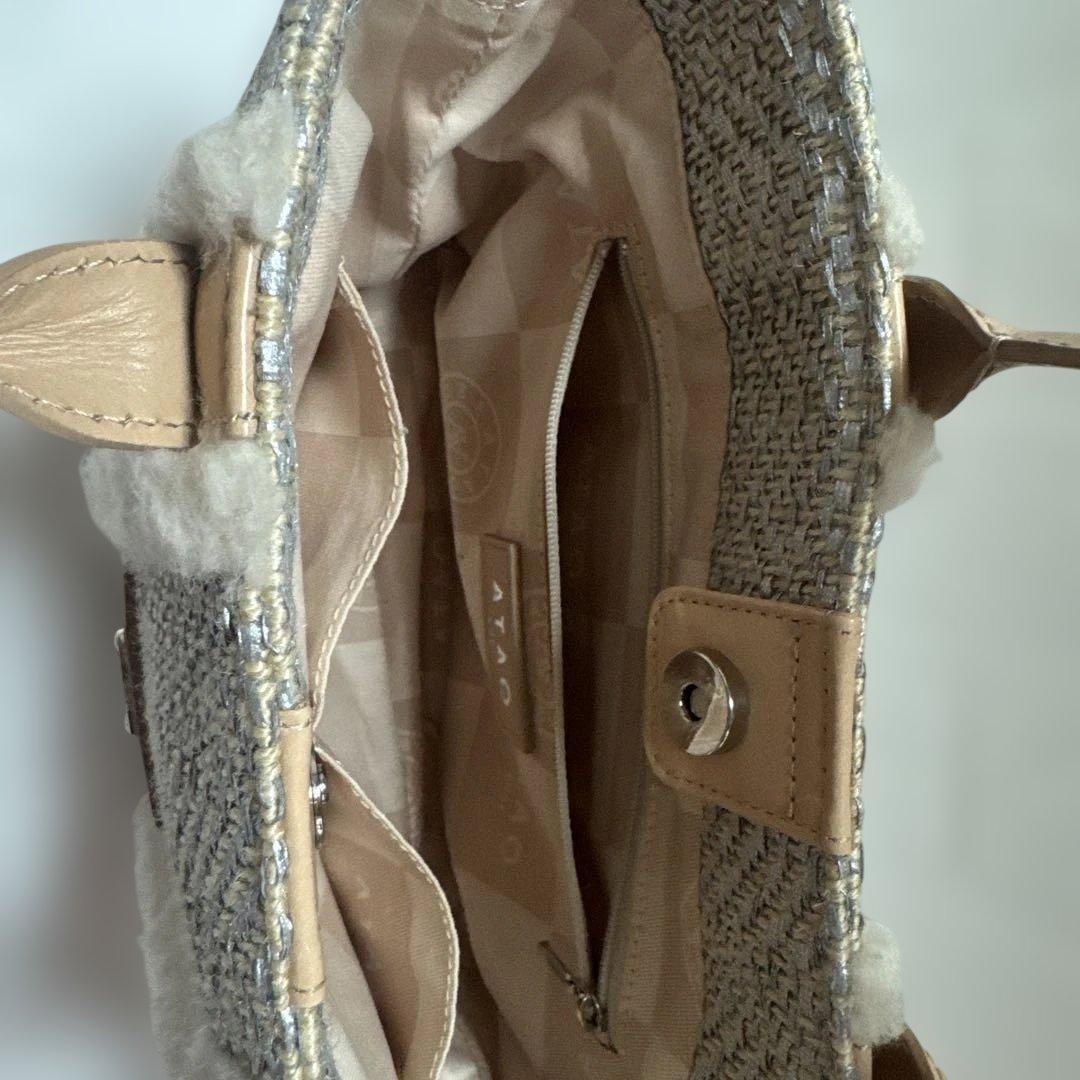 美品　アタオ　小さい四季　トートバッグ　プラチナ