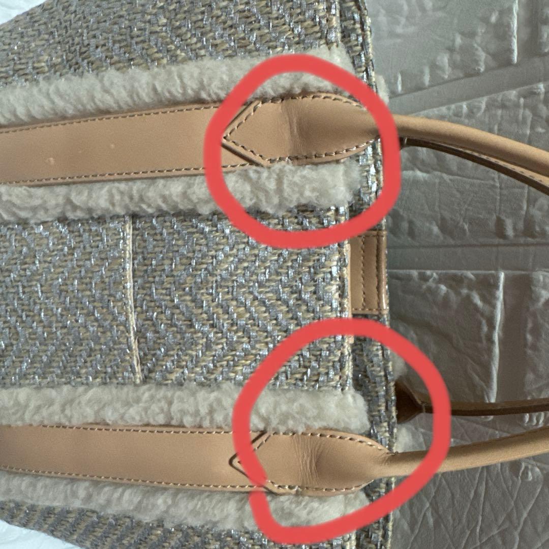 美品　アタオ　小さい四季　トートバッグ　プラチナ