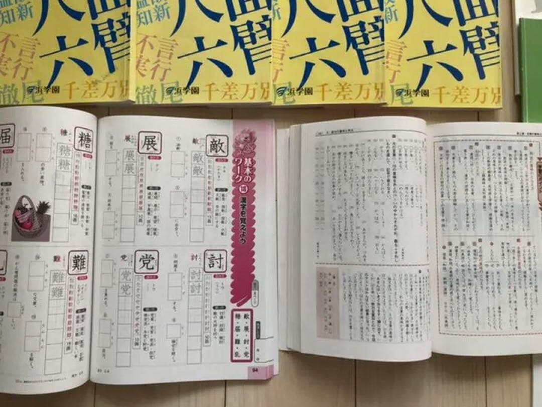 浜学園小6国語テキスト1〜4+知識の達人+漢字の広場