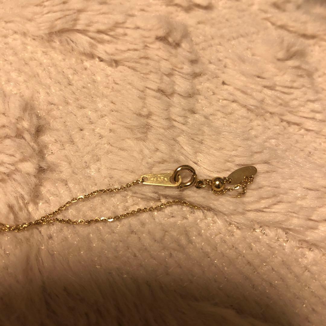 美品　agete【アガット】K10 ネックレスチェーン/スライドボール/50cm