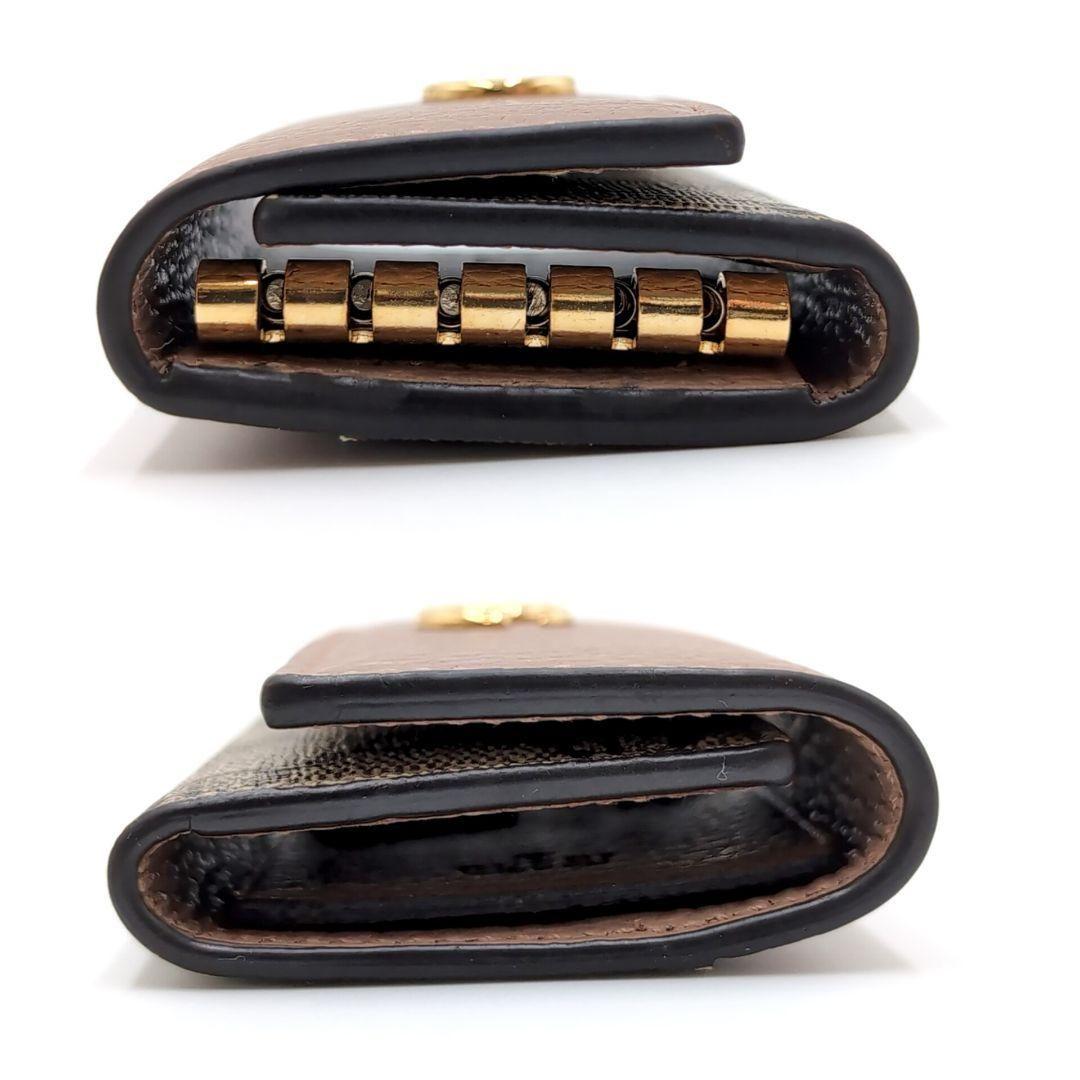 GUCCI　キーケース6連　ダスティ　GGスプリーム　マーモント　PVCレザー