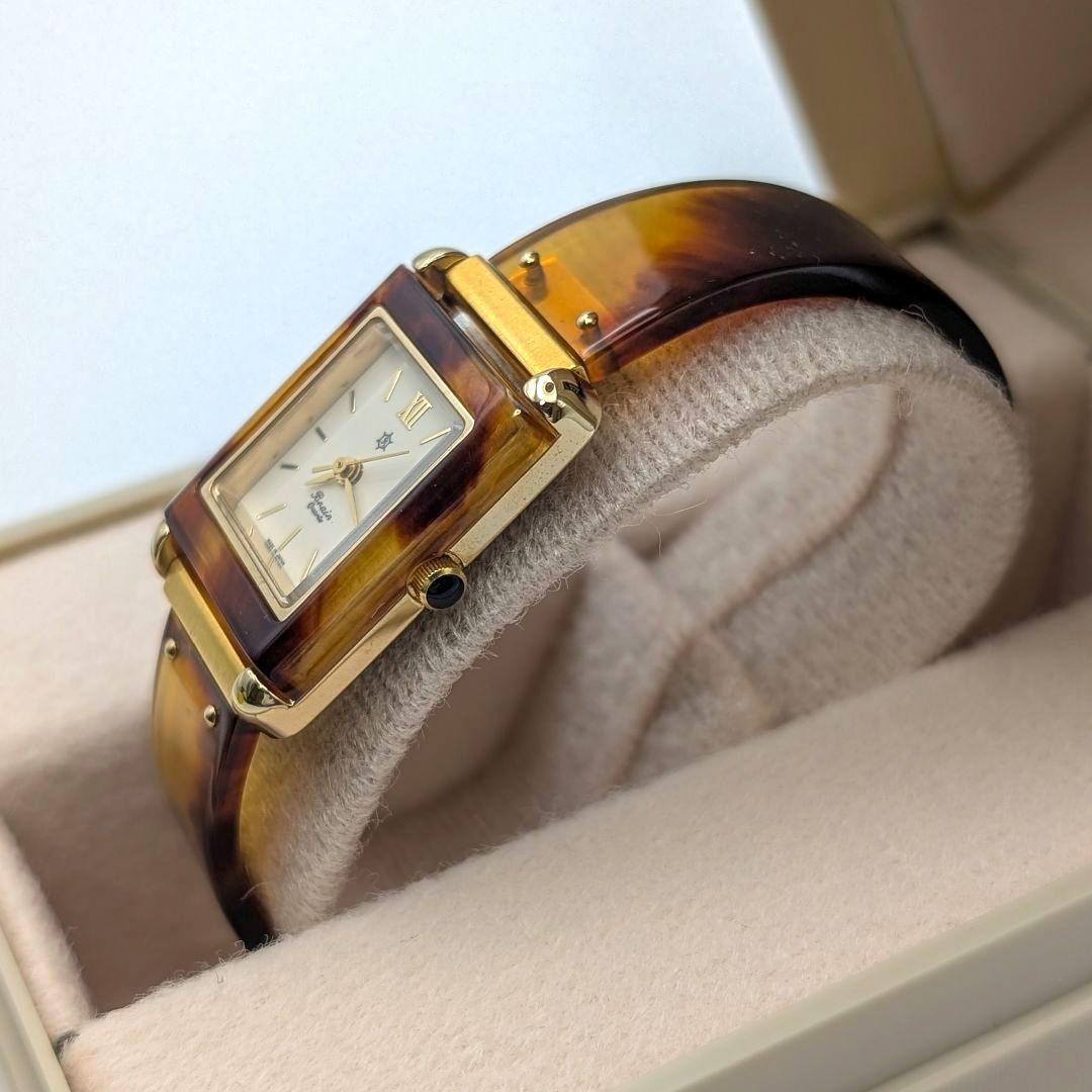 【箱付き/美品】ORIENT ブレイン べっ甲 腕時計 スクエア レディース