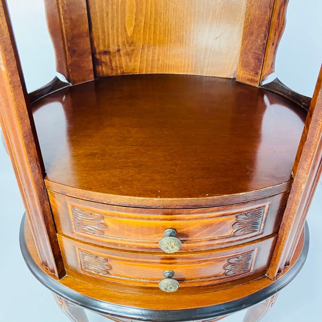 【美品・匿名配送】アンティーク調 猫脚 キャビネット 2段 チェスト コンソール