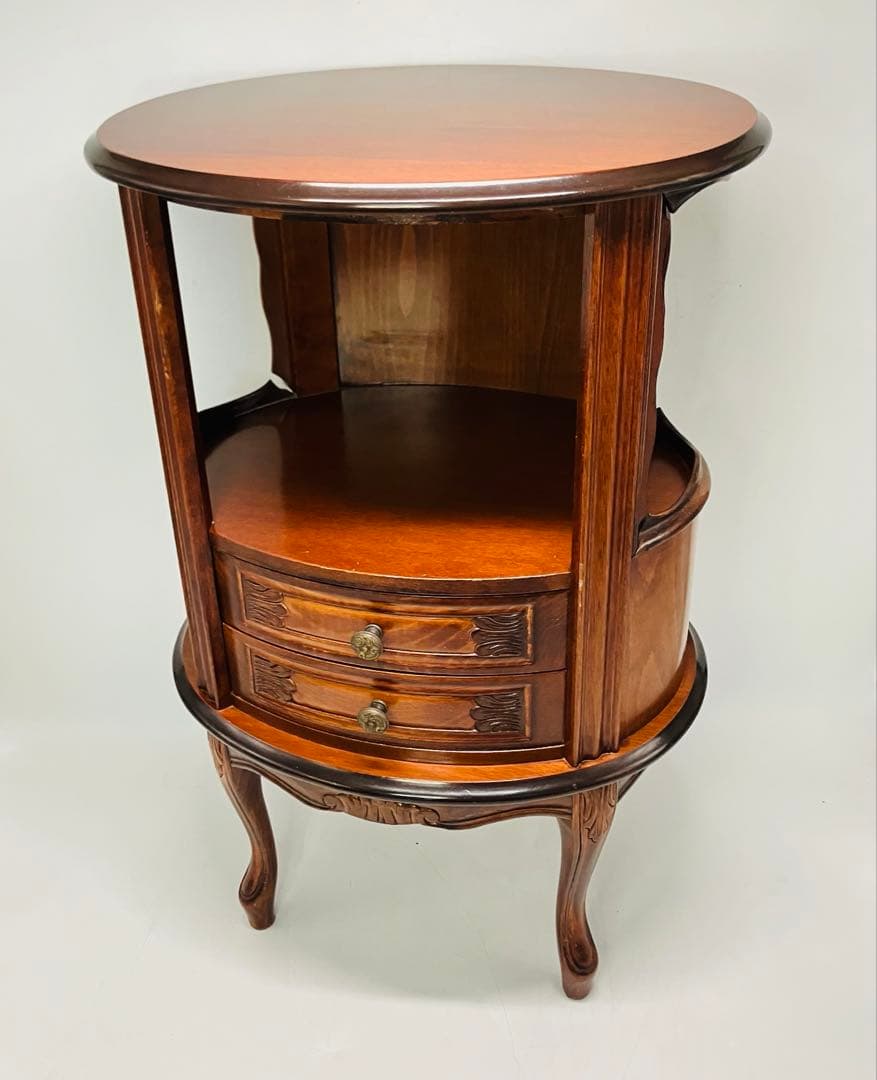 【美品・匿名配送】アンティーク調 猫脚 キャビネット 2段 チェスト コンソール