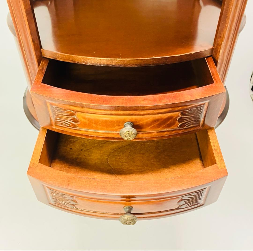 【美品・匿名配送】アンティーク調 猫脚 キャビネット 2段 チェスト コンソール