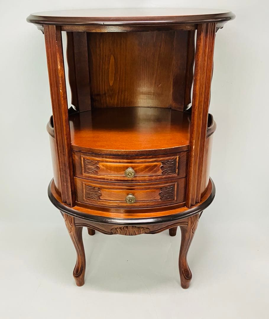 【美品・匿名配送】アンティーク調 猫脚 キャビネット 2段 チェスト コンソール