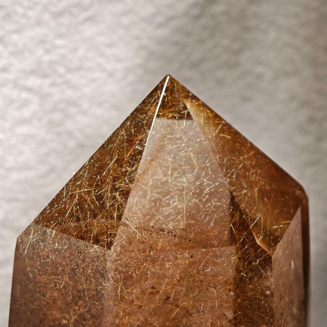 【1キロ超】ゴールドルチルクォーツ クリスタルタワー 天然石 金針