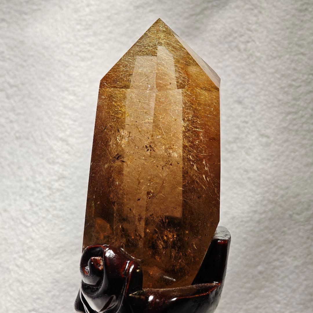 【1キロ超】ゴールドルチルクォーツ クリスタルタワー 天然石 金針