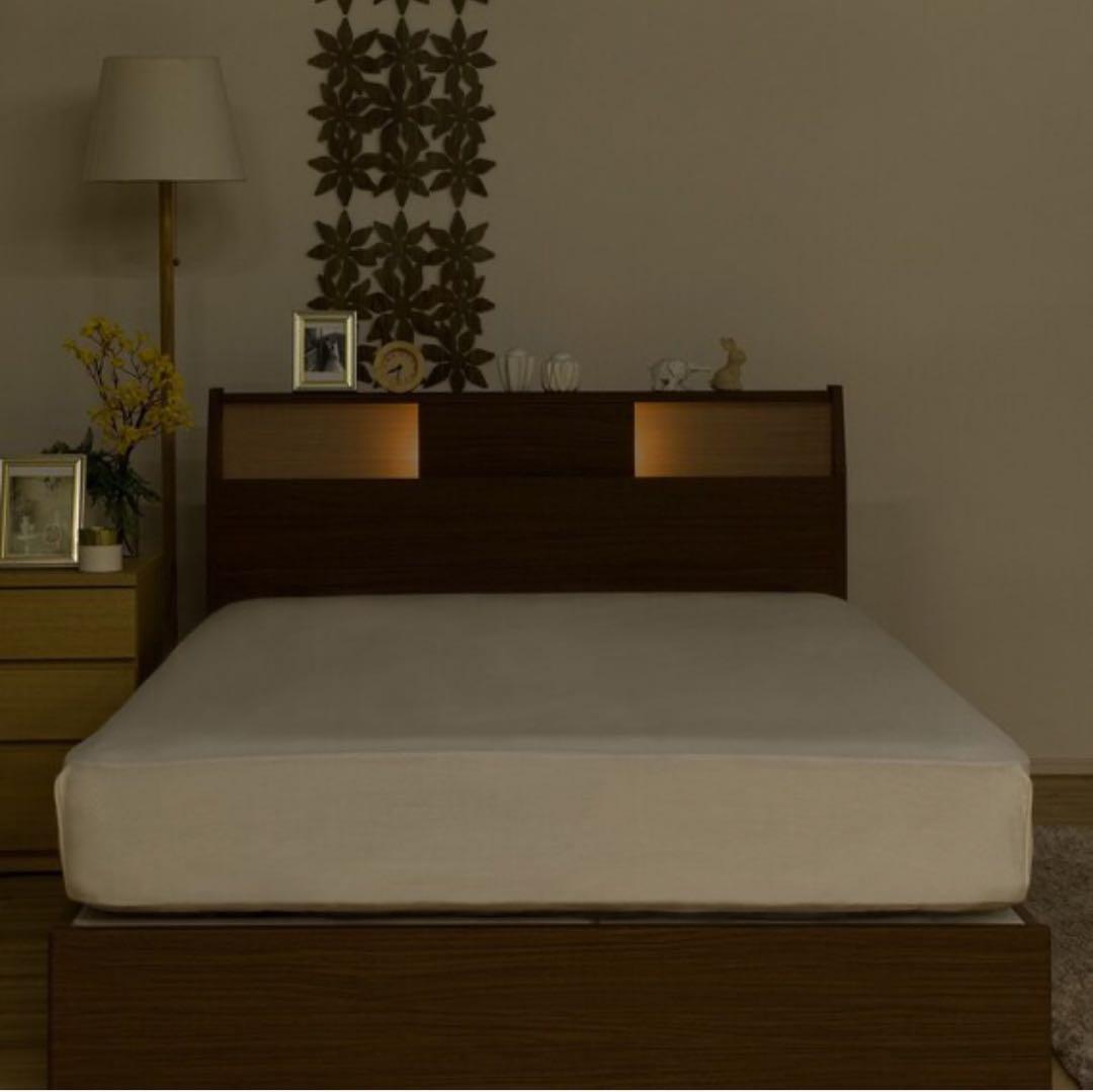 ニトリ クイーン Q ベットフレーム 収納・コンセント付　アザン3浅型