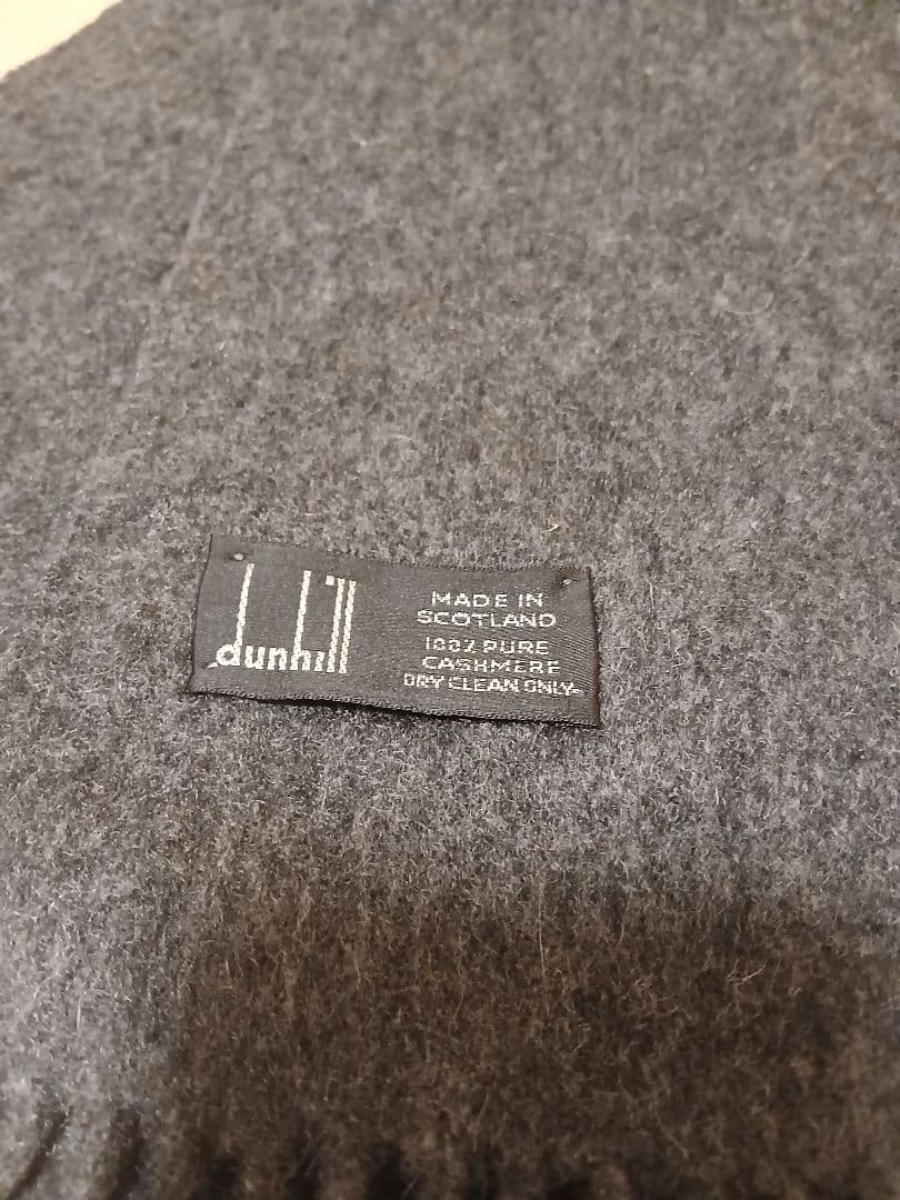 【美品ダンヒル　dunhill マフラー カシミヤ 100% 　グレー カシミア