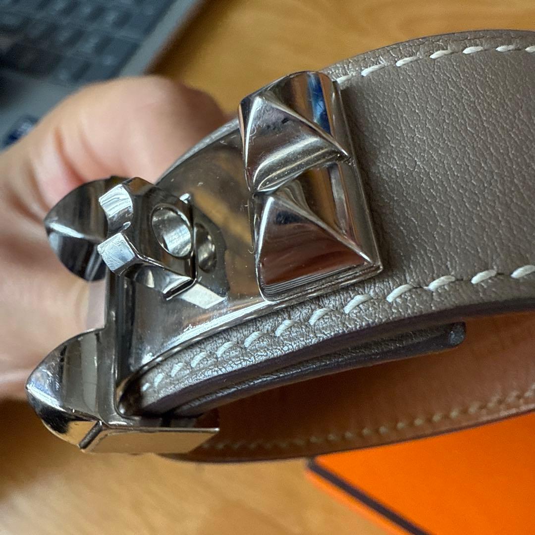 【Lily】HERMES コリエドシアン バングル D刻 エトゥープ