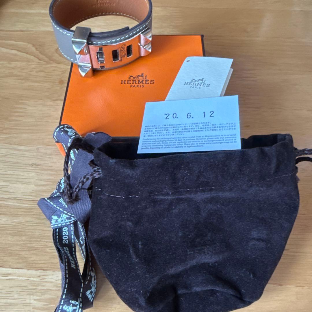 【Lily】HERMES コリエドシアン バングル D刻 エトゥープ