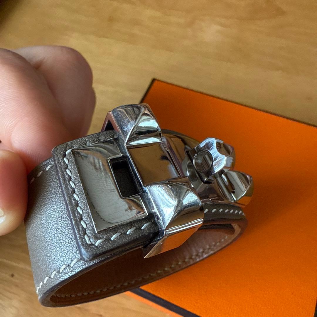 【Lily】HERMES コリエドシアン バングル D刻 エトゥープ