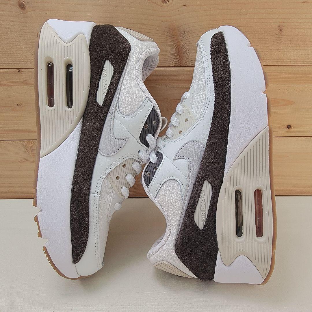 ナイキ ウィメンズ エアマックス90 LV8 ブラウン/タン 白 茶 23cm