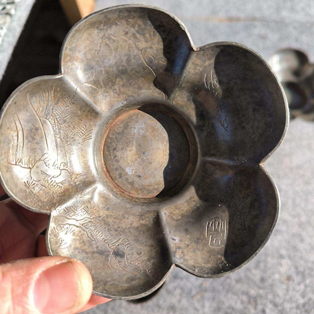 O*E様 花型金属製皿 5個セット　錫製