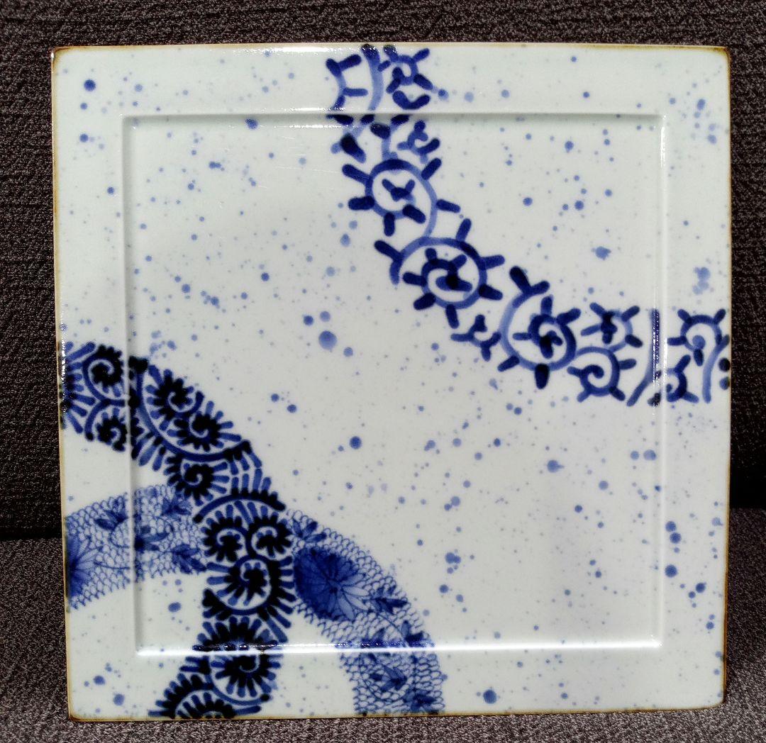 つよにゃ　　有田焼　スクエアプレート　ディナープレート　福泉窯　2枚セット