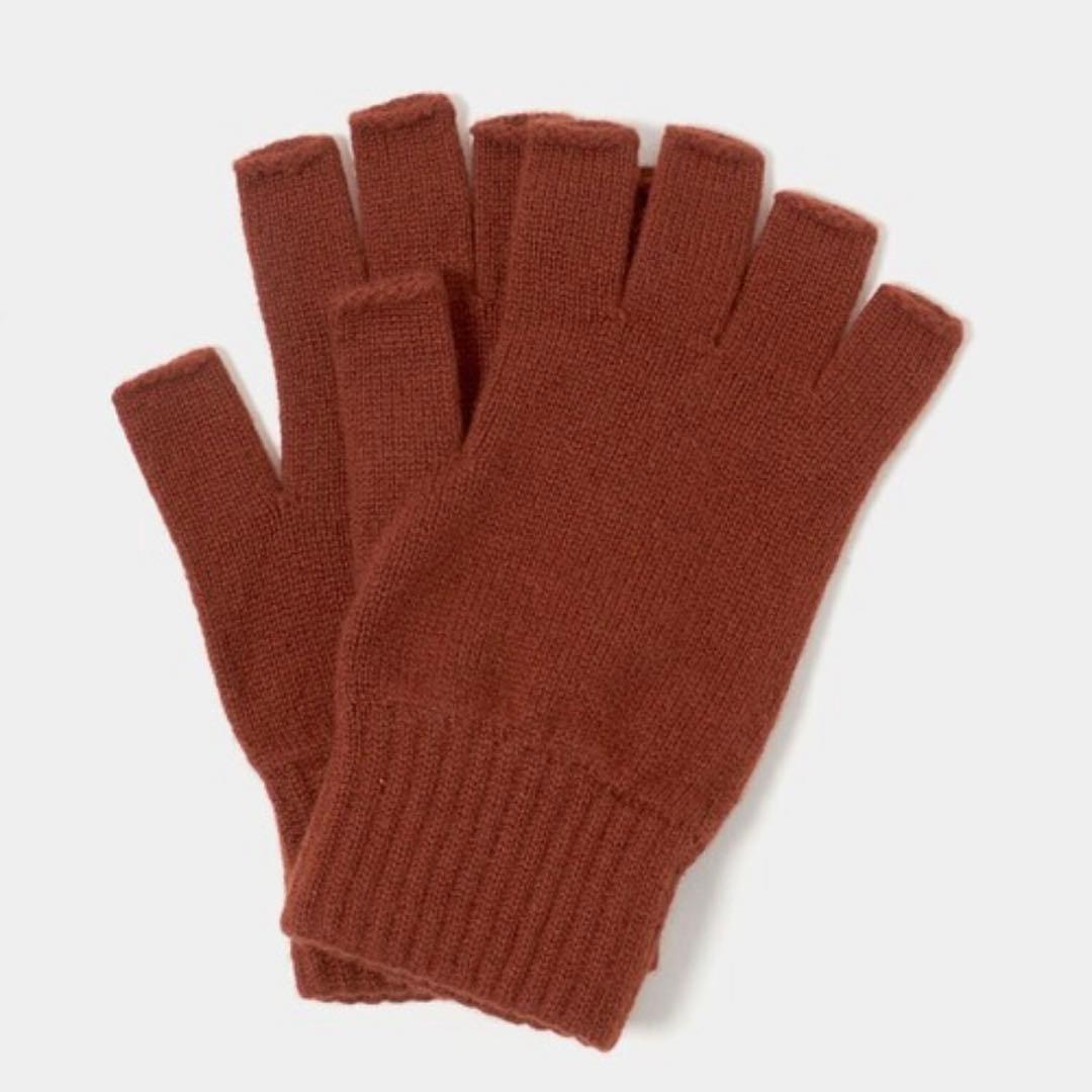 Johnstons ジョンストンズ フィンガーレス カシミヤ ニットグローブ