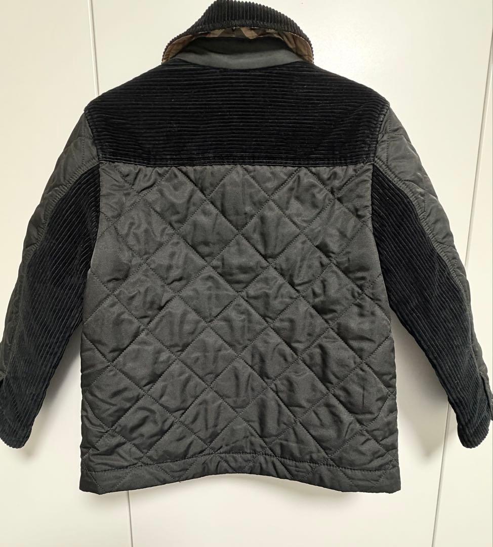 Burberryバーバリーキッズ ブラック キルティングジャケット 6歳