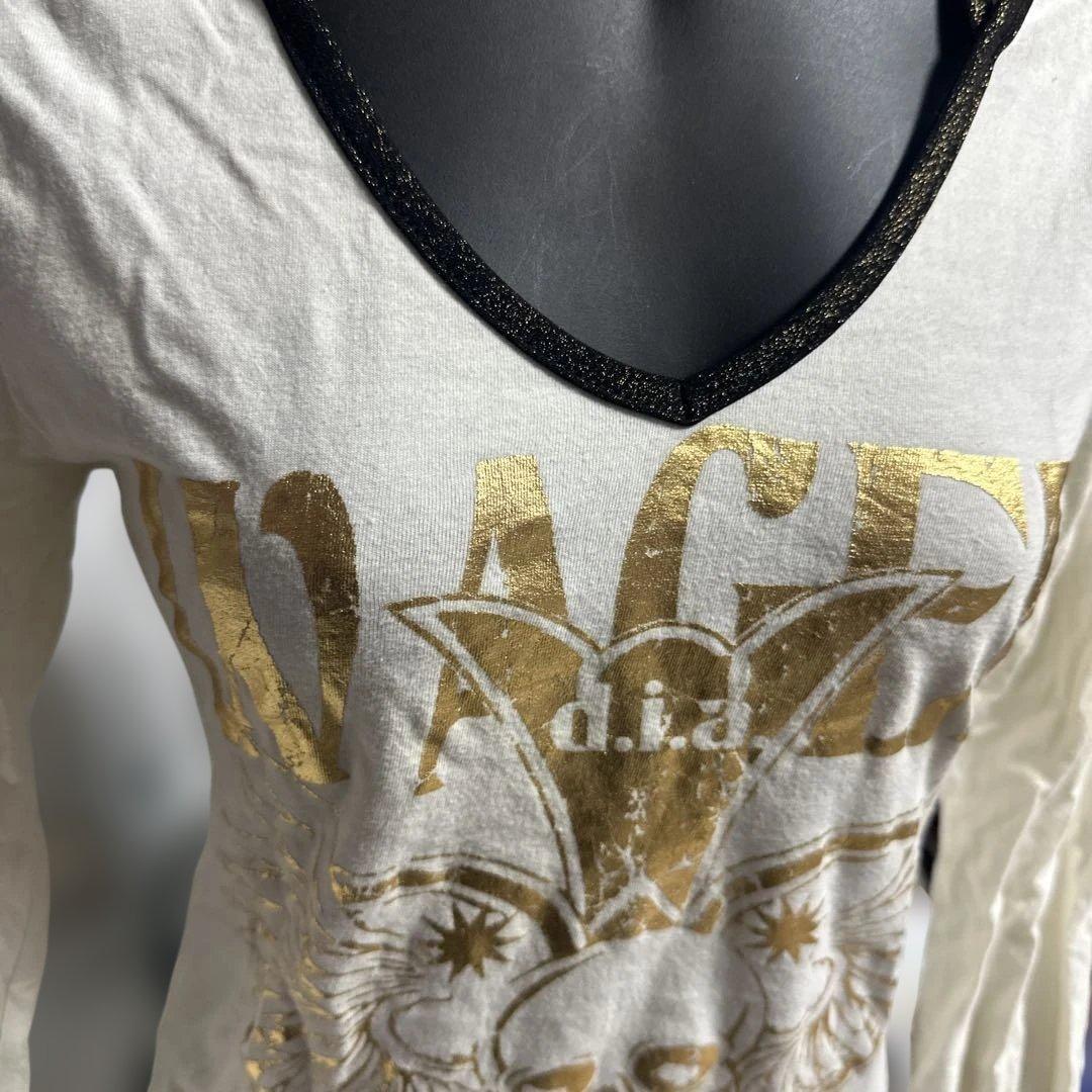 古着　d.i.a. スカルプリント 長袖Tシャツ