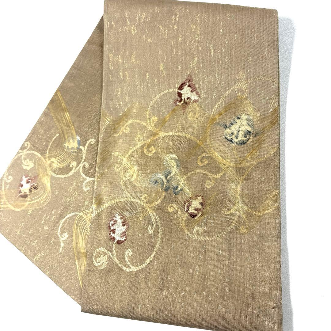 専用帯6267 ●染織の名門 しょうざん謹製 生紬 高級 正絹 袋帯