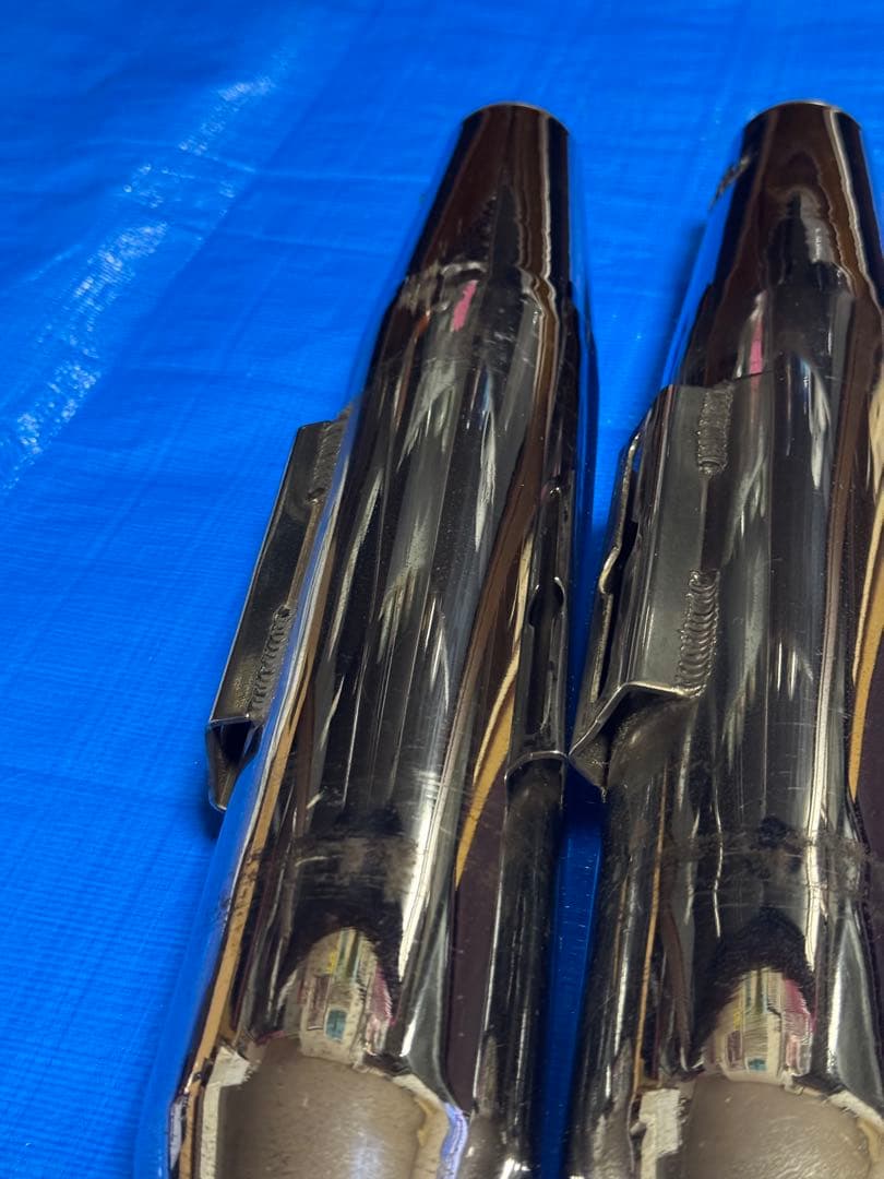 ハーレー、ダイナ、スリップオンマフラー モーターステージ、クローム￼