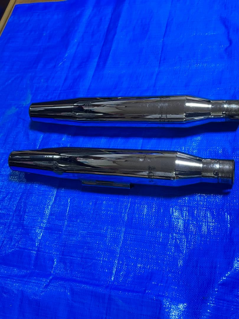 ハーレー、ダイナ、スリップオンマフラー モーターステージ、クローム￼