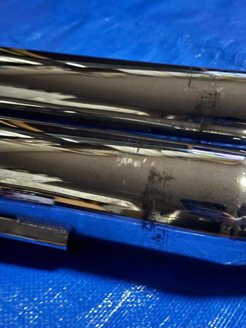 ハーレー、ダイナ、スリップオンマフラー モーターステージ、クローム￼