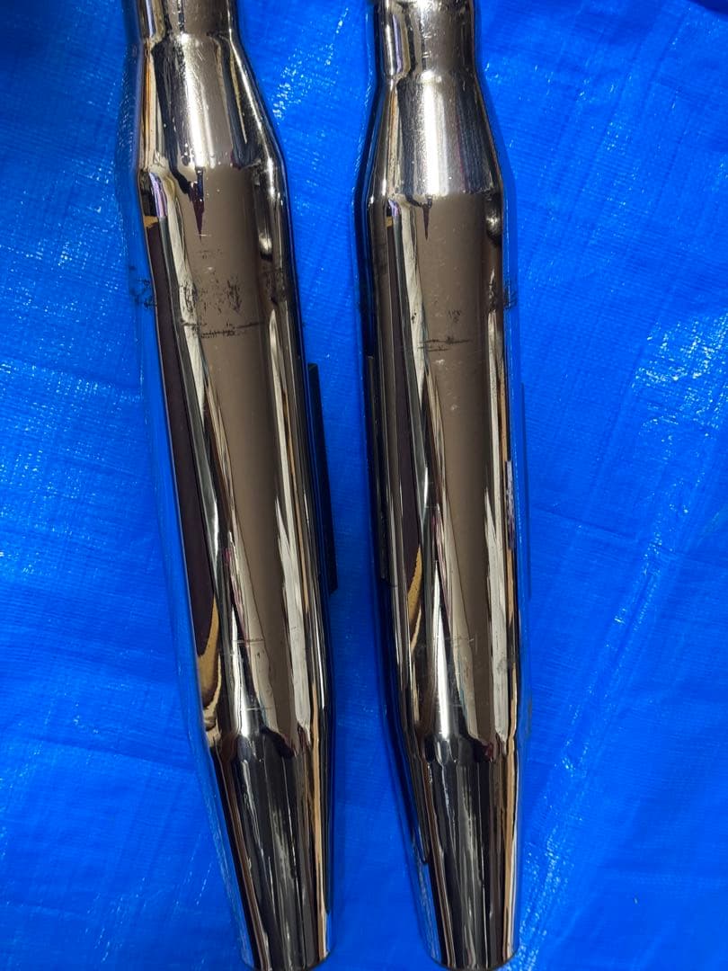 ハーレー、ダイナ、スリップオンマフラー モーターステージ、クローム￼