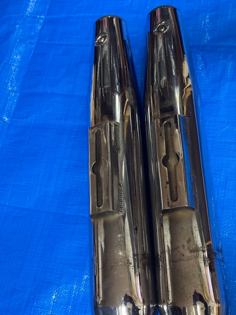 ハーレー、ダイナ、スリップオンマフラー モーターステージ、クローム￼