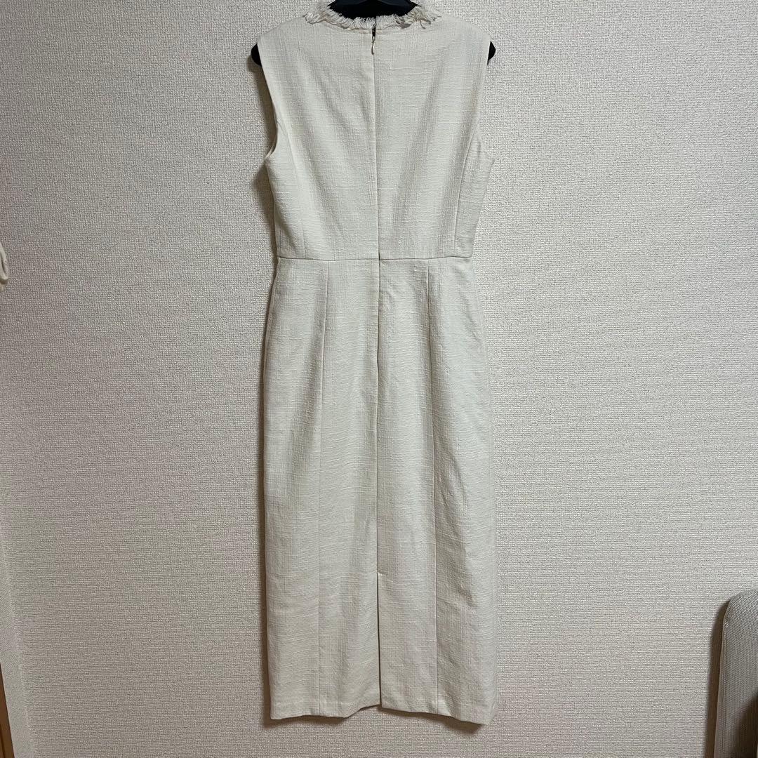 ワンピース laubeblanc Belted fringe tweed Dress