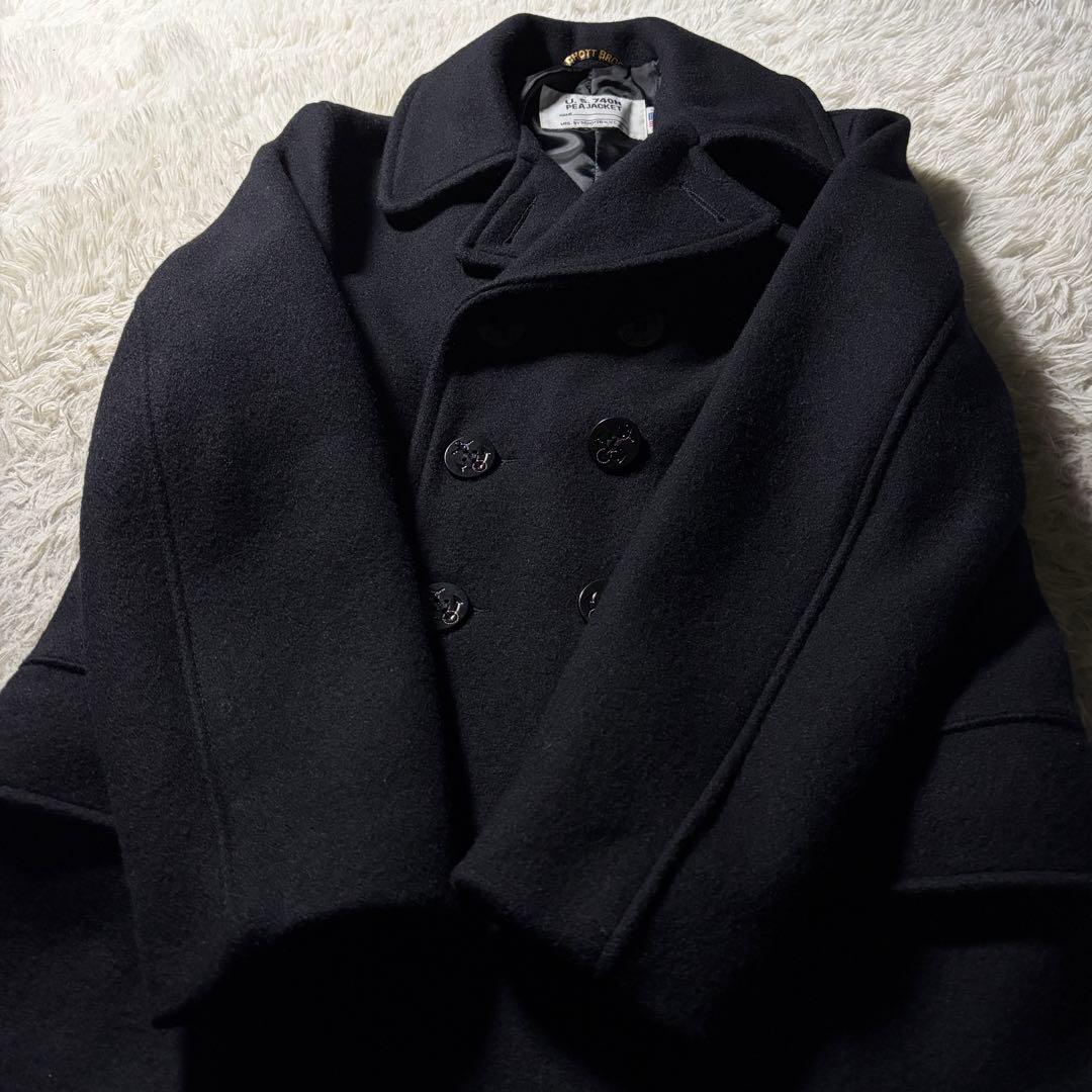 美品■schott ピーコート　782US 7378 ブラック　黒　M