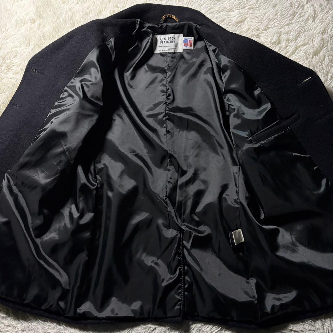 美品■schott ピーコート　782US 7378 ブラック　黒　M