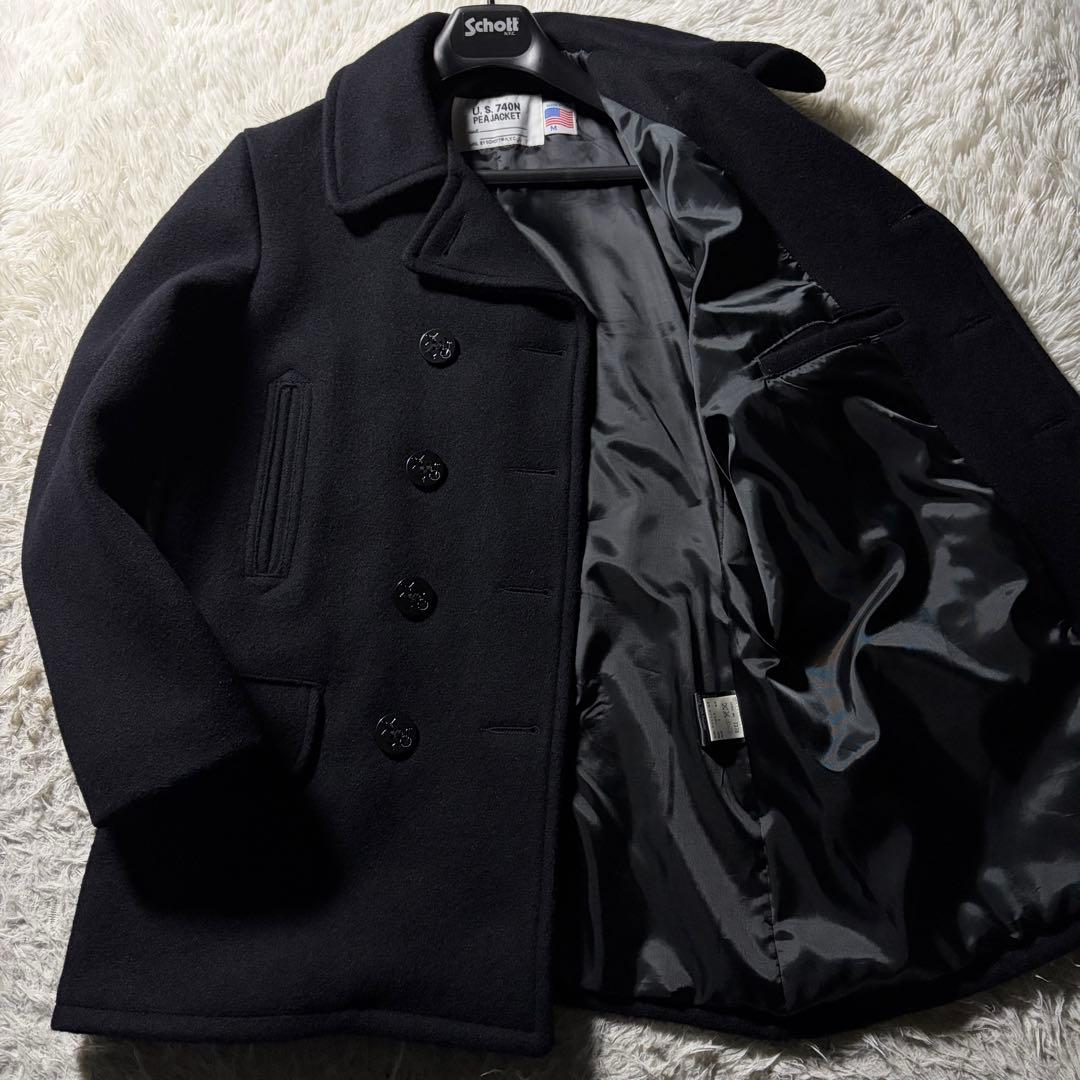 美品■schott ピーコート　782US 7378 ブラック　黒　M