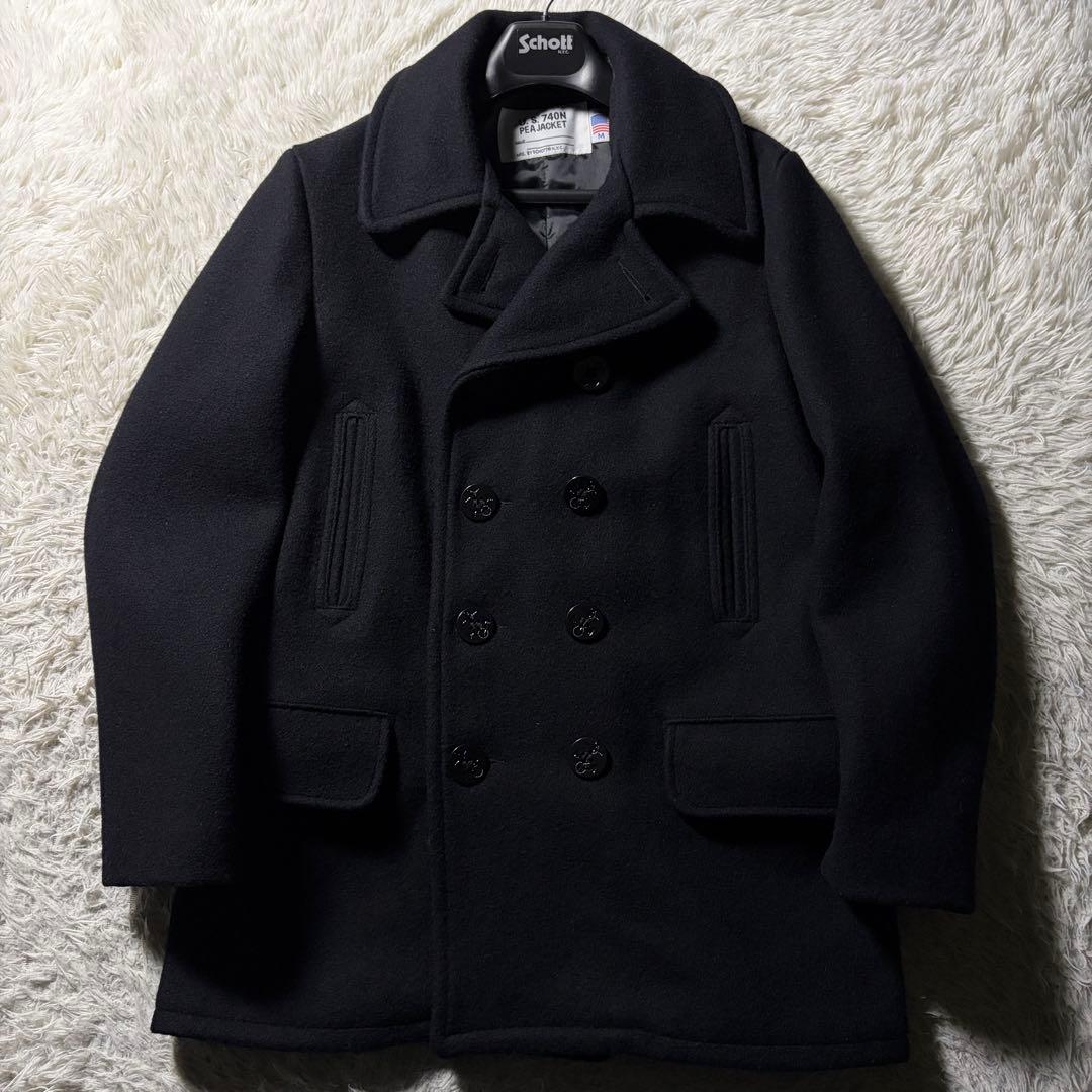 美品■schott ピーコート　782US 7378 ブラック　黒　M