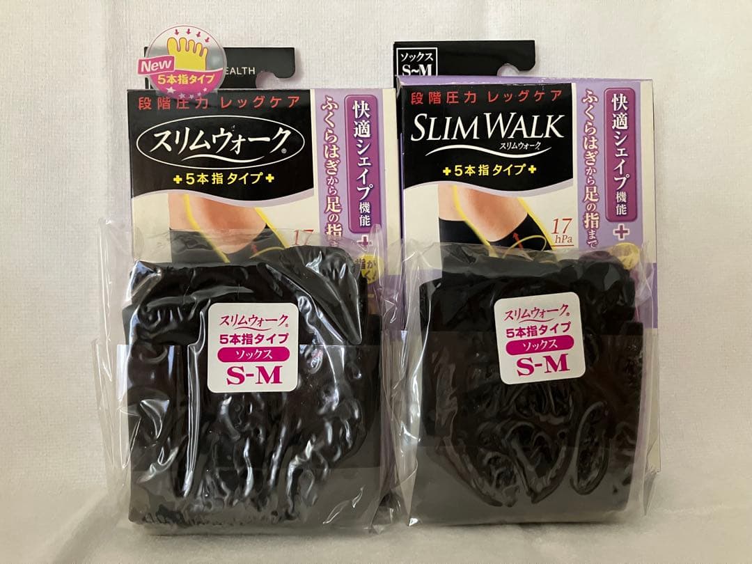 新品10個セット　スリムウォーク 着圧ソックス 5本指タイプ S-M