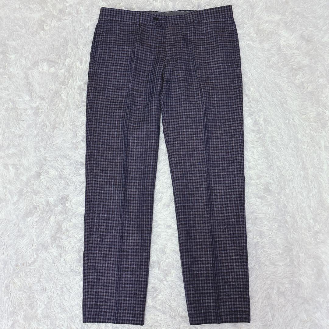 MANUEL RITS チェック柄 ビジネススーツ 50サイズ　ウール リネン