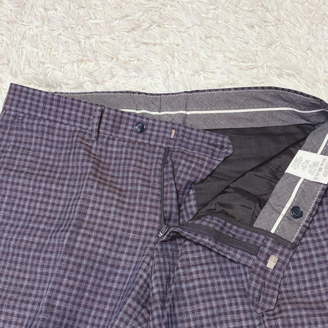 MANUEL RITS チェック柄 ビジネススーツ 50サイズ　ウール リネン