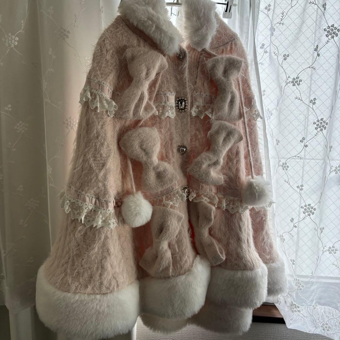 LIZLISA リズリサ　ミルフィーユレースポンチョ　ピンク