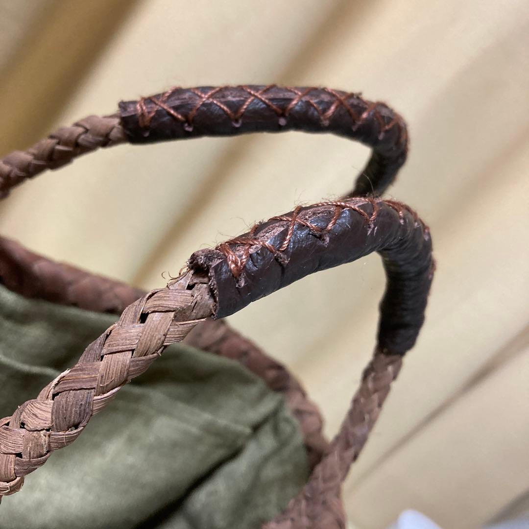 山葡萄カゴバッグ（国産） 内布、持ち手革カバー付 手作り